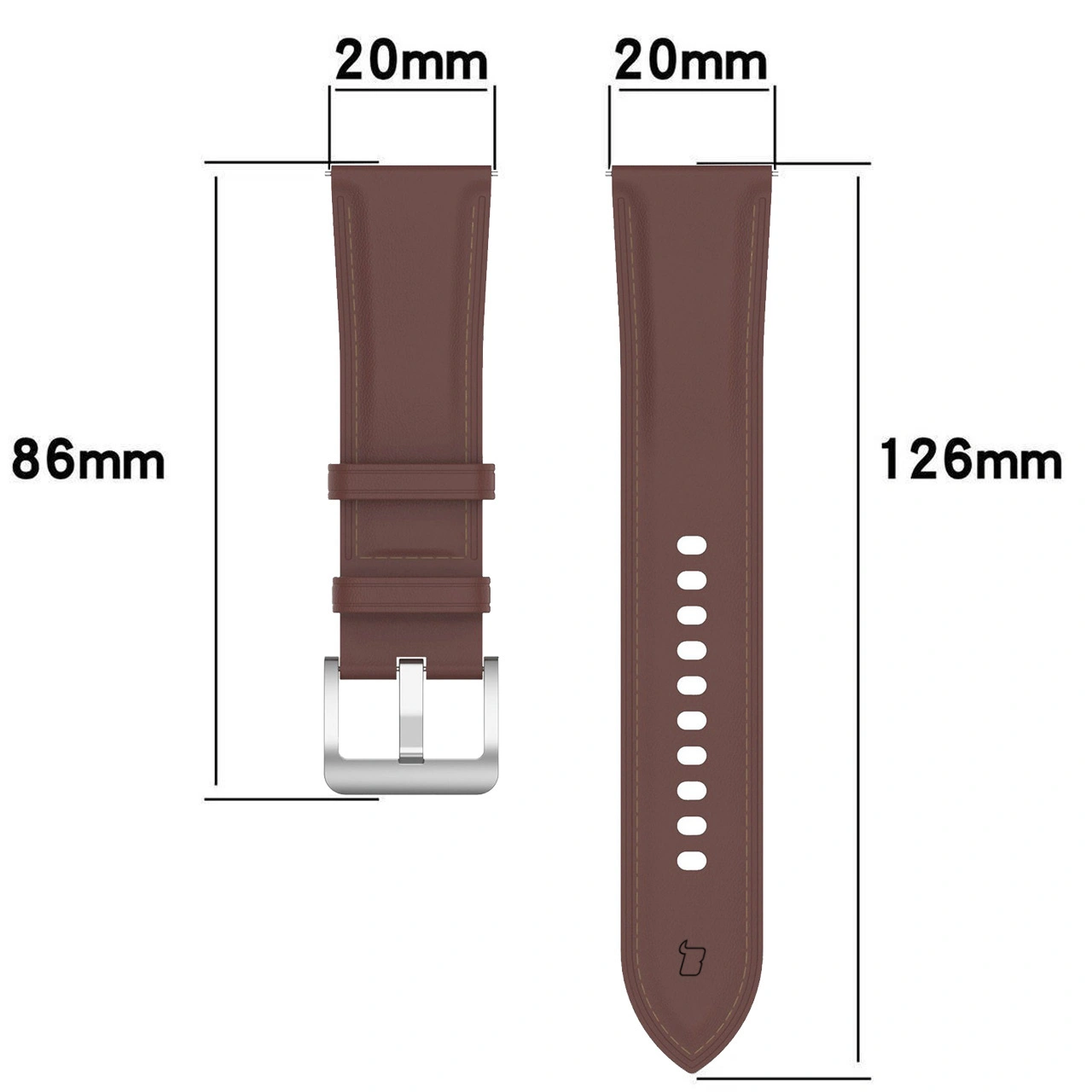 Kryt Bizon Strap Watch Casual Samsung Galaxy Watch FE/7/6/6 Classic/5/5Pro/4/4 Classic dark brown