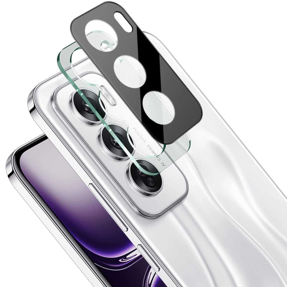 Ochranné sklo Bizon Glass Lens Oppo Reno 12/12 Pro [2 PACK]