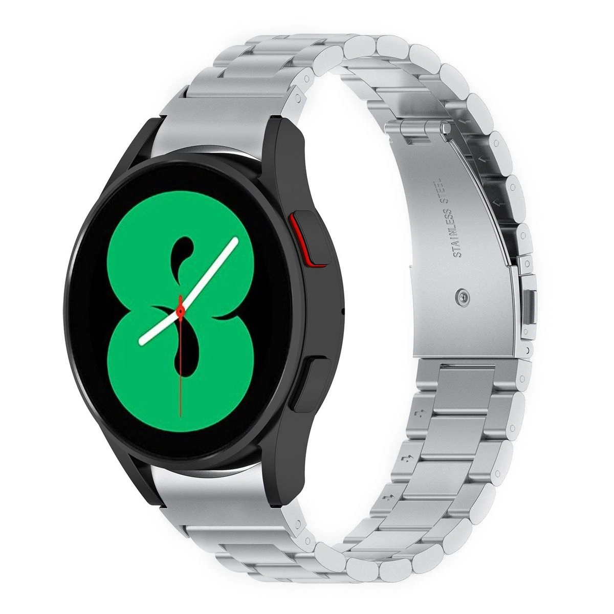 Kryt Bizon Strap Watch Aura Samsung Galaxy Watch FE/7/6/6 Classic/5/5 Pro/4/4 Classic silver