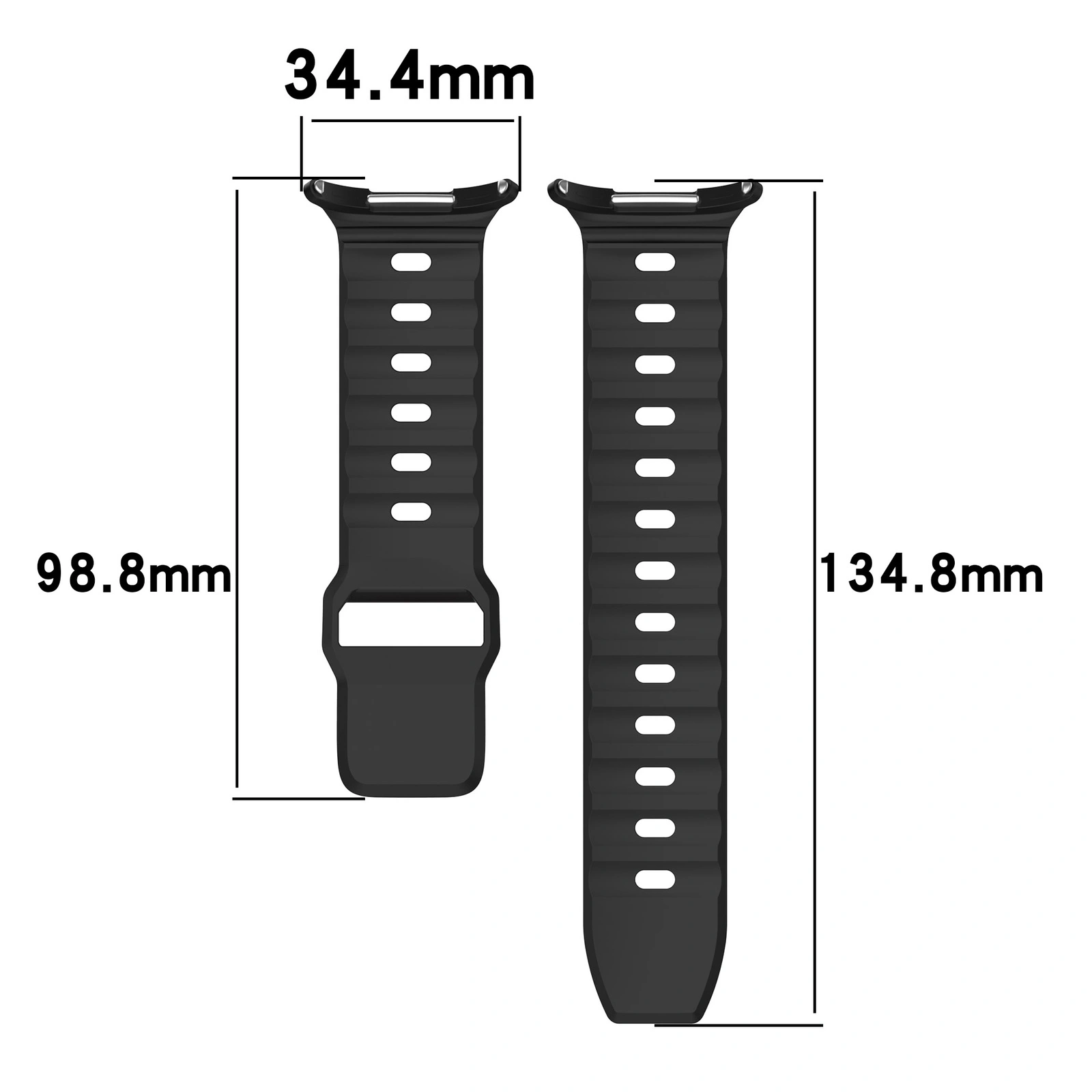 Kryt Bizon Strap Watch Silicone Samsung Galaxy Watch Ultra 47 mm black