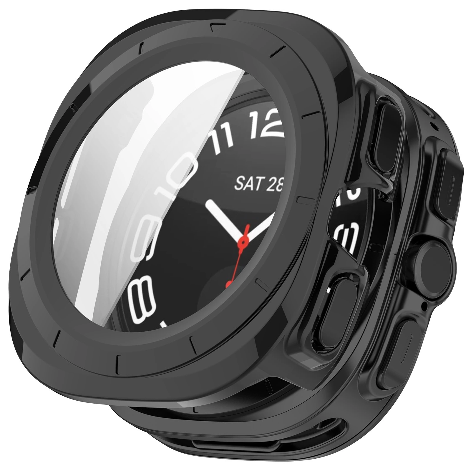 Kryt Bizon Case+Glass Watch Samsung Galaxy Watch Ultra 47 mm black