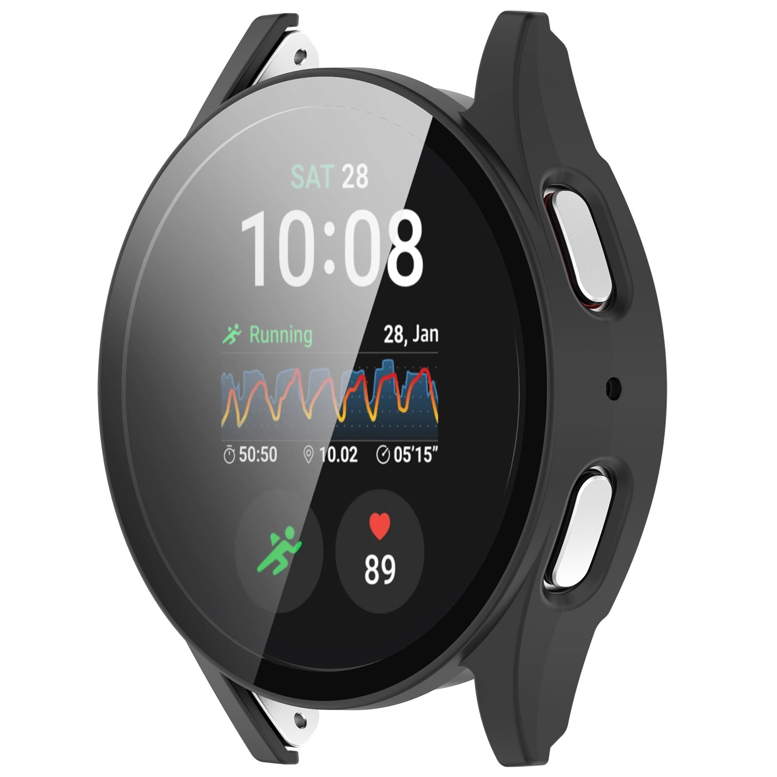 Kryt Bizon Case+Glass Watch Samsung Galaxy Watch 7 44 mm black matte