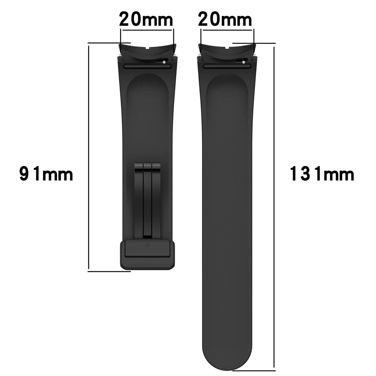 Kryt Bizon Strap Watch Silicone Samsung Galaxy Watch FE/7/6/6 Classic/5/5 Pro/4/4 Classic black