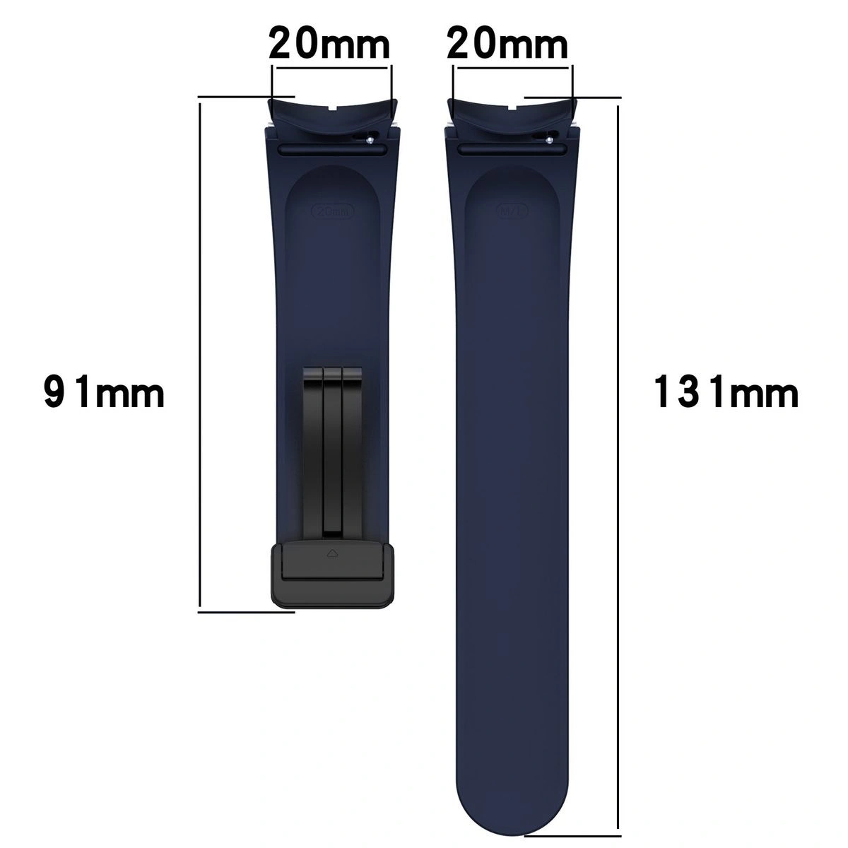 Kryt Bizon Strap Watch Silicone Samsung Galaxy Watch FE/7/6/6 Classic/5/5 Pro/4/4 Classic navy blue