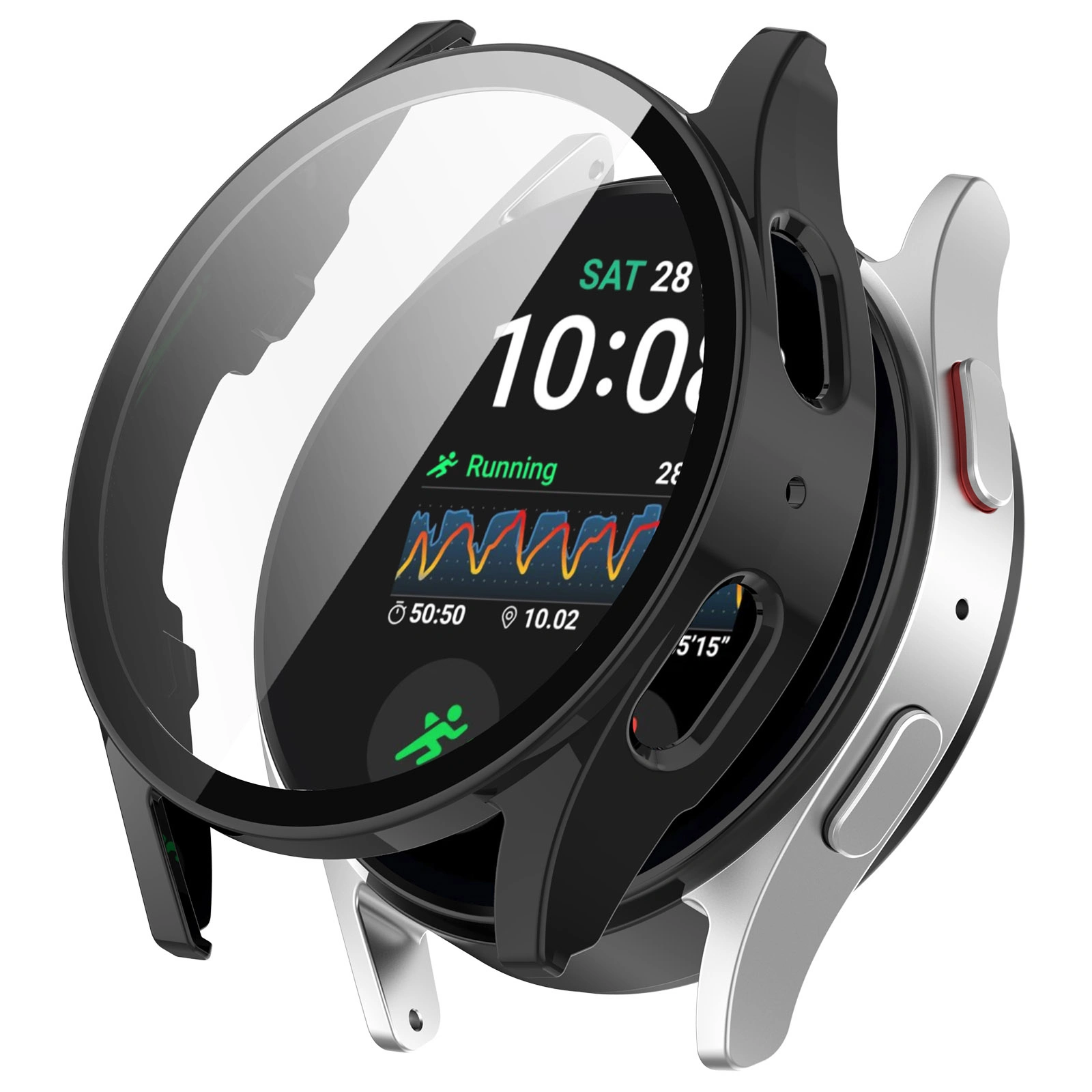 Kryt Bizon Case+Glass Watch Samsung Galaxy Watch 7 40 mm black