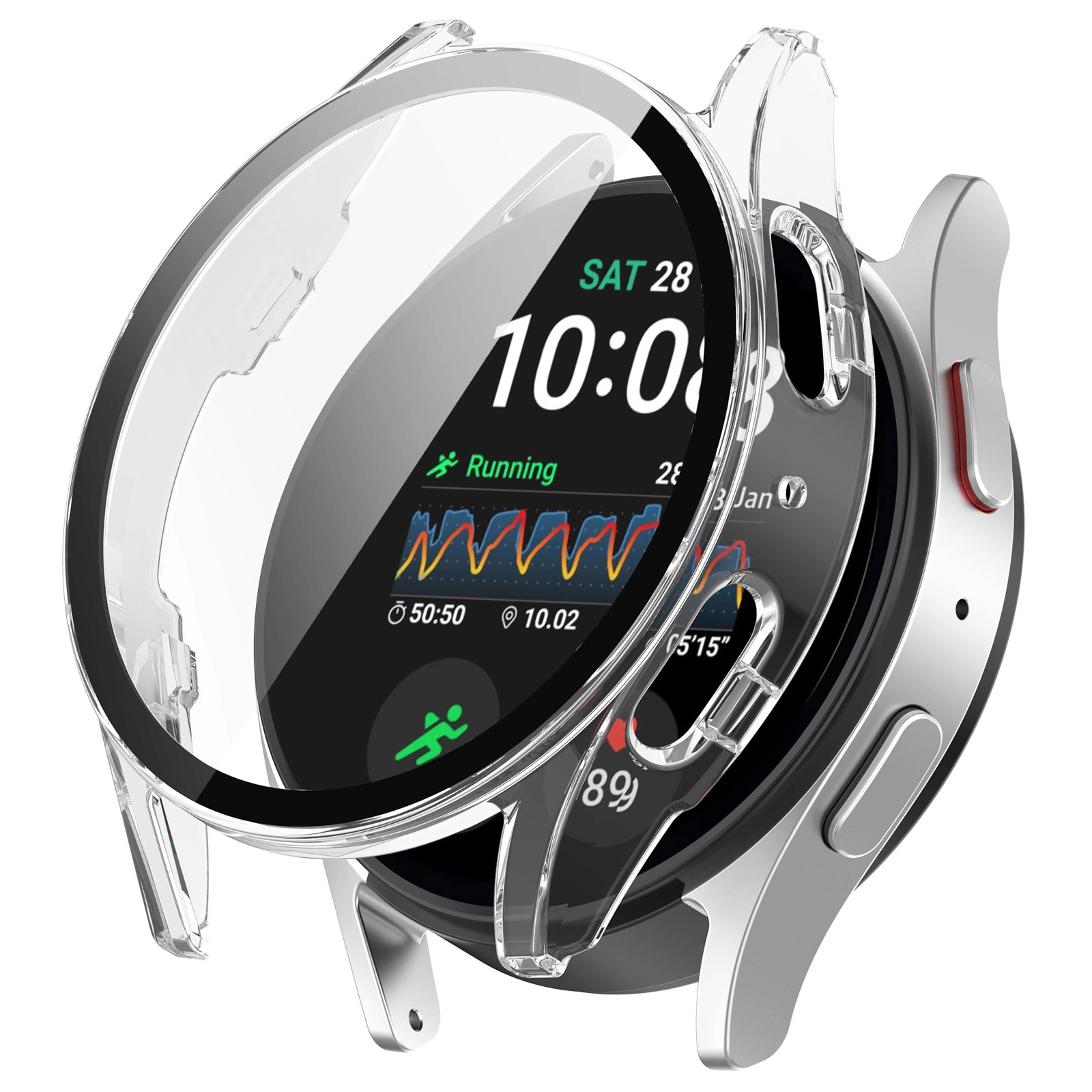 Kryt Bizon Case+Glass Watch Samsung Galaxy Watch 7 40 mm clear