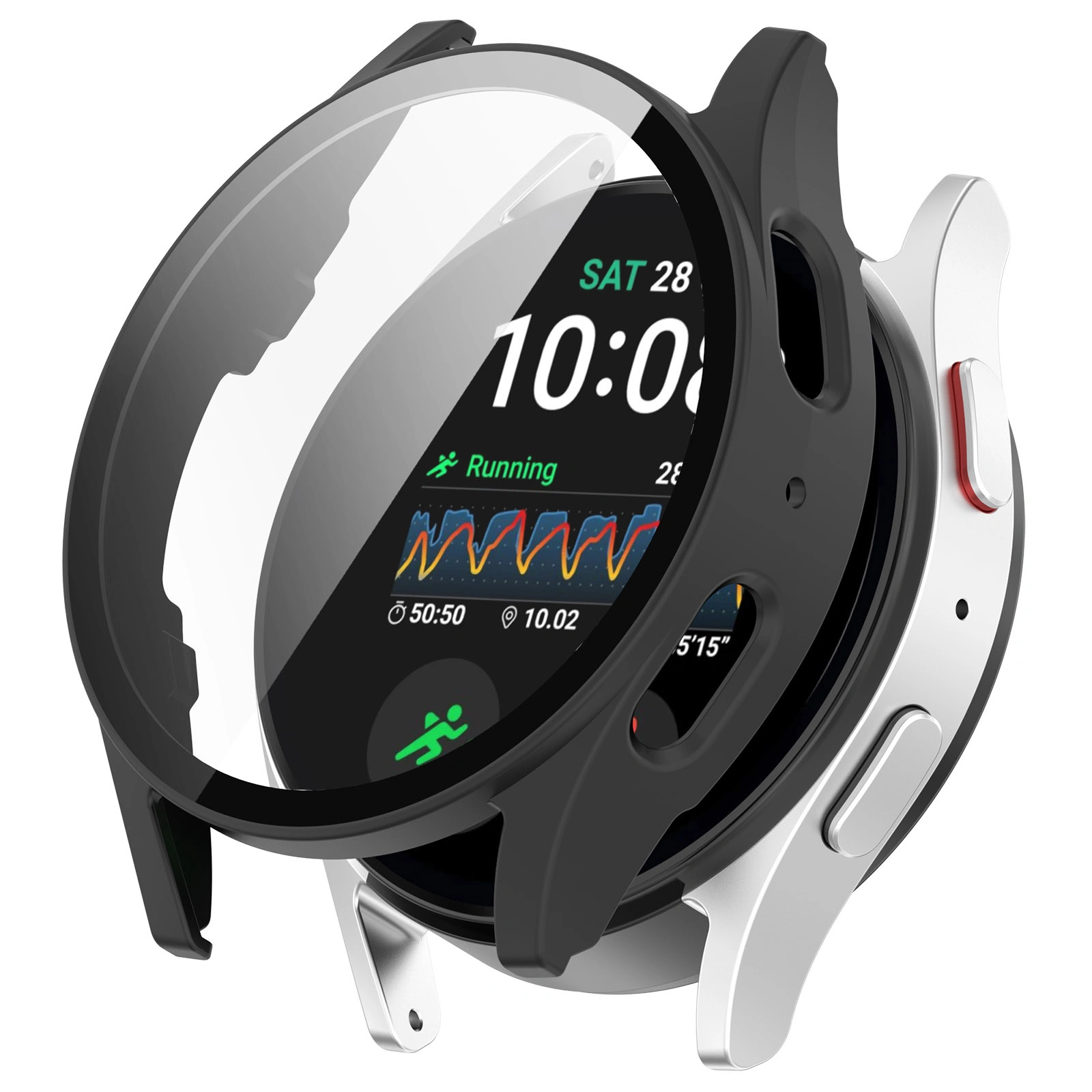 Kryt Bizon Case+Glass Watch Samsung Galaxy Watch 7 40 mm black matte