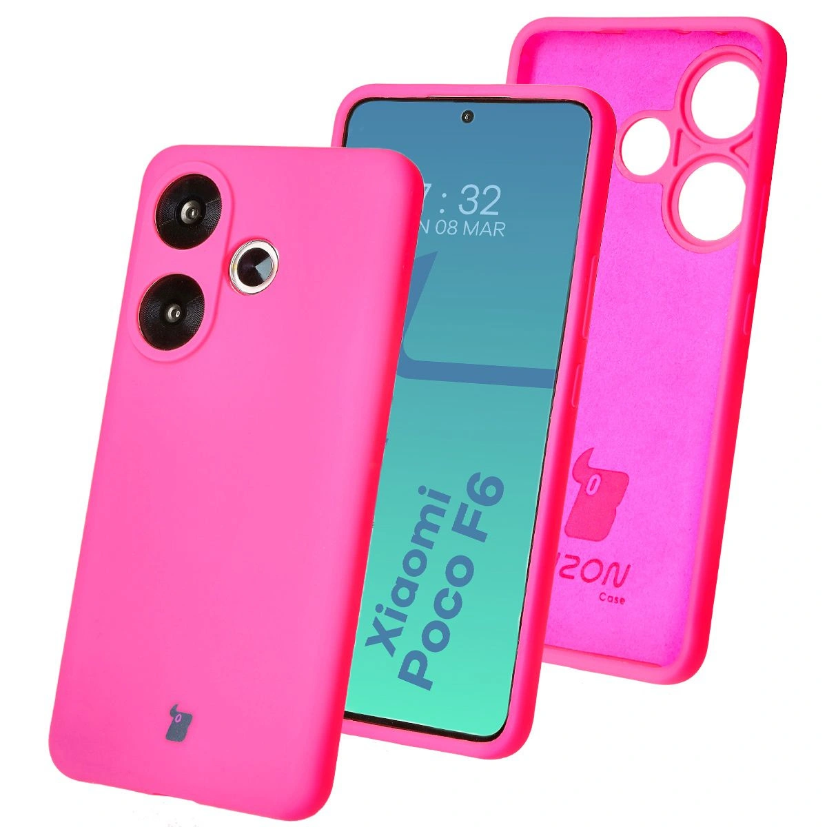 Kryt Bizon Soft Case Xiaomi Poco F6 neon pink