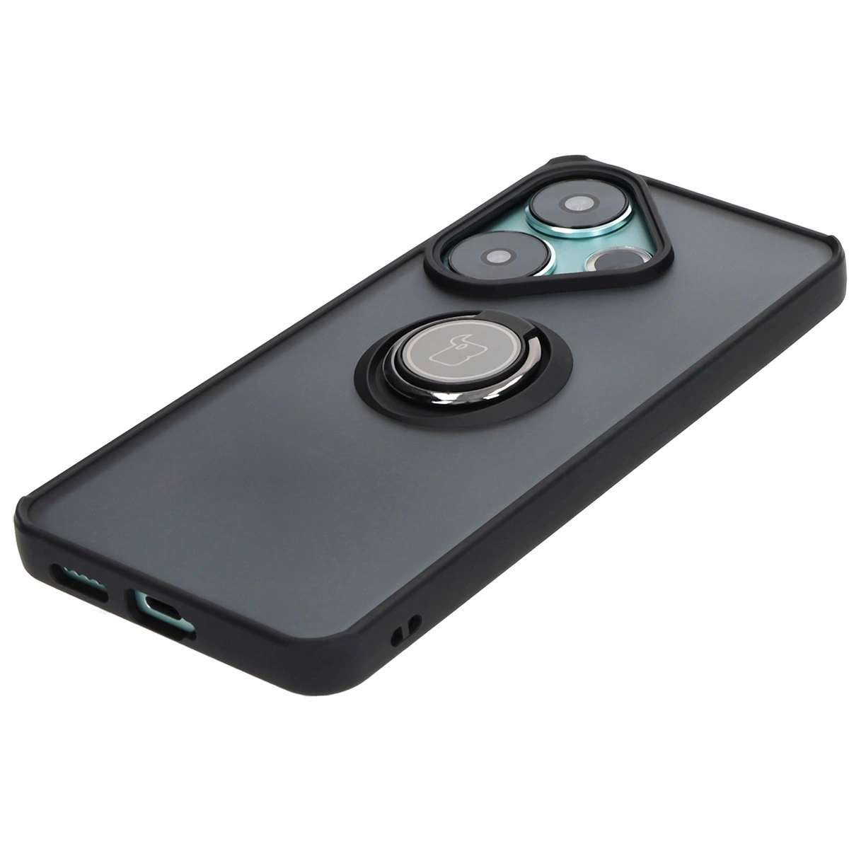 Kryt Bizon Case Hybrid Ring Xiaomi Poco F6 smoky with a black frame