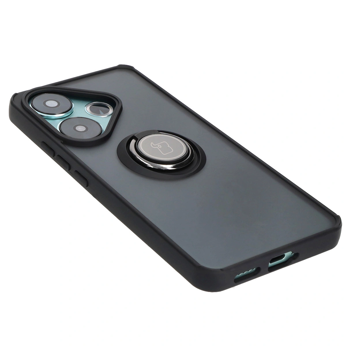 Kryt Bizon Case Hybrid Ring Xiaomi Poco F6 smoky with a black frame