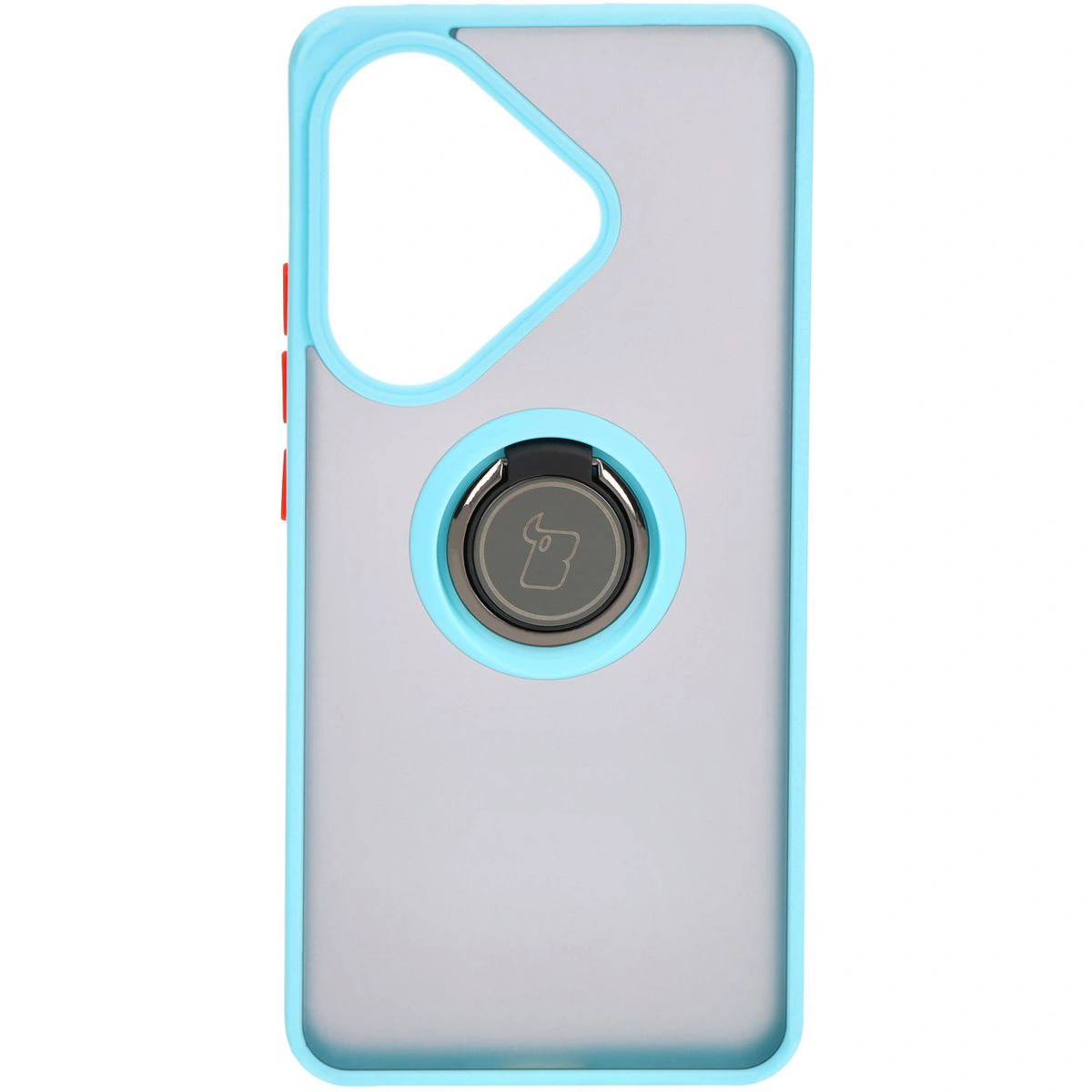 Kryt Bizon Case Hybrid Ring Xiaomi Poco F6 smoky with a light blue frame