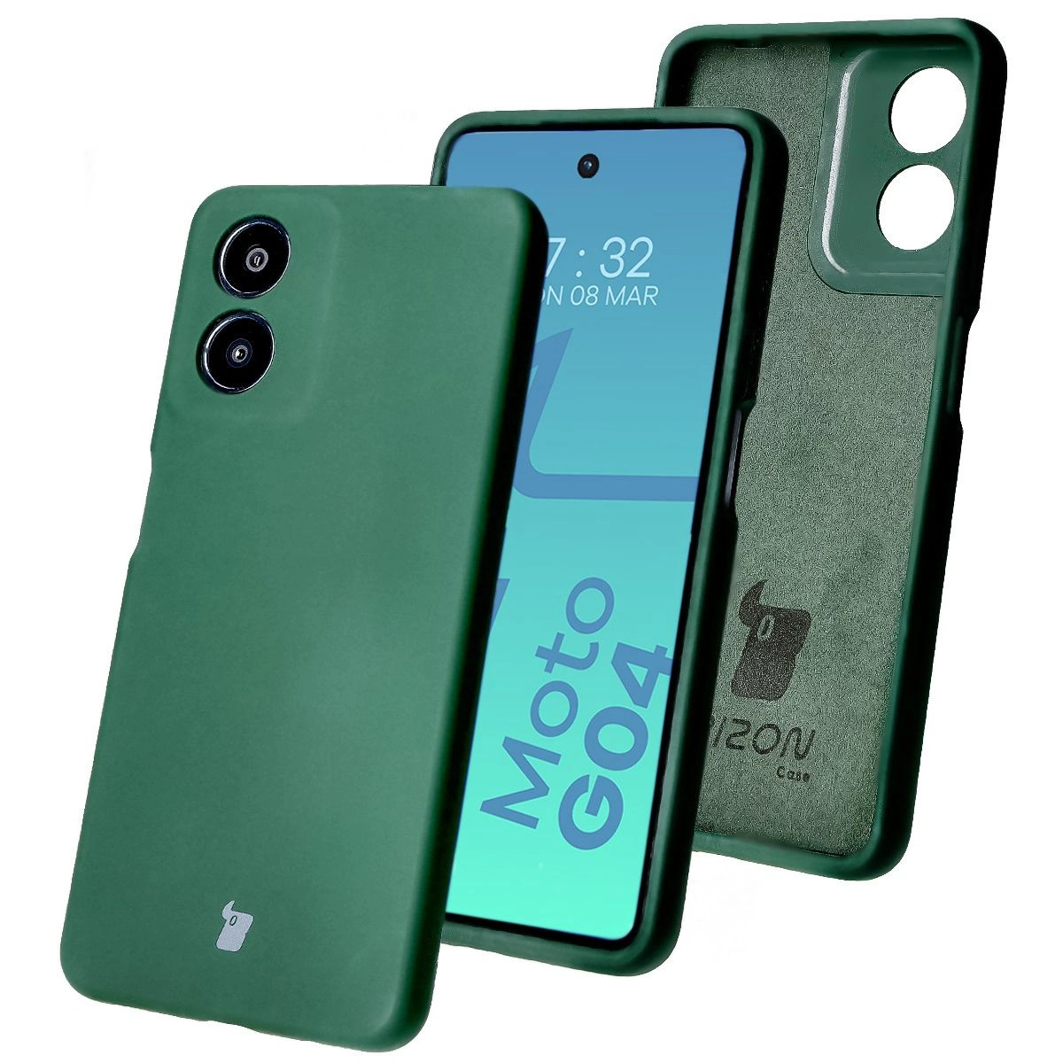 Kryt Bizon Soft Case Motorola Moto G04 dark green