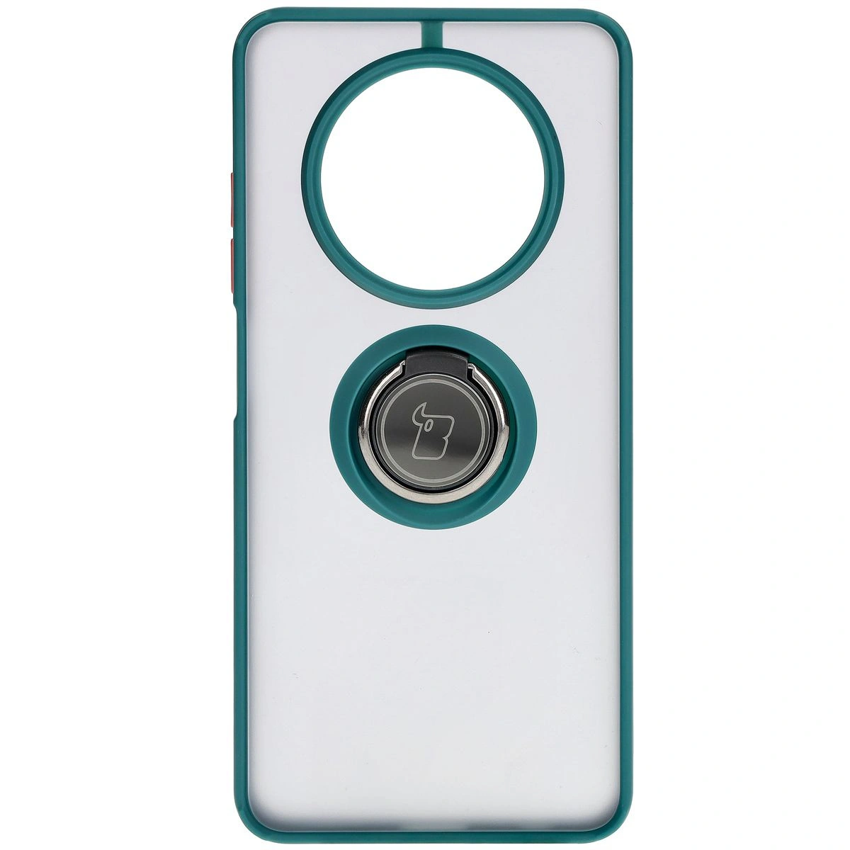 Kryt Bizon Case Hybrid Ring Realme 12 / 12x smoky with a dark green frame