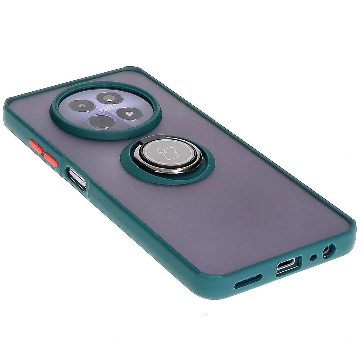 Kryt Bizon Case Hybrid Ring Realme 12 / 12x smoky with a dark green frame
