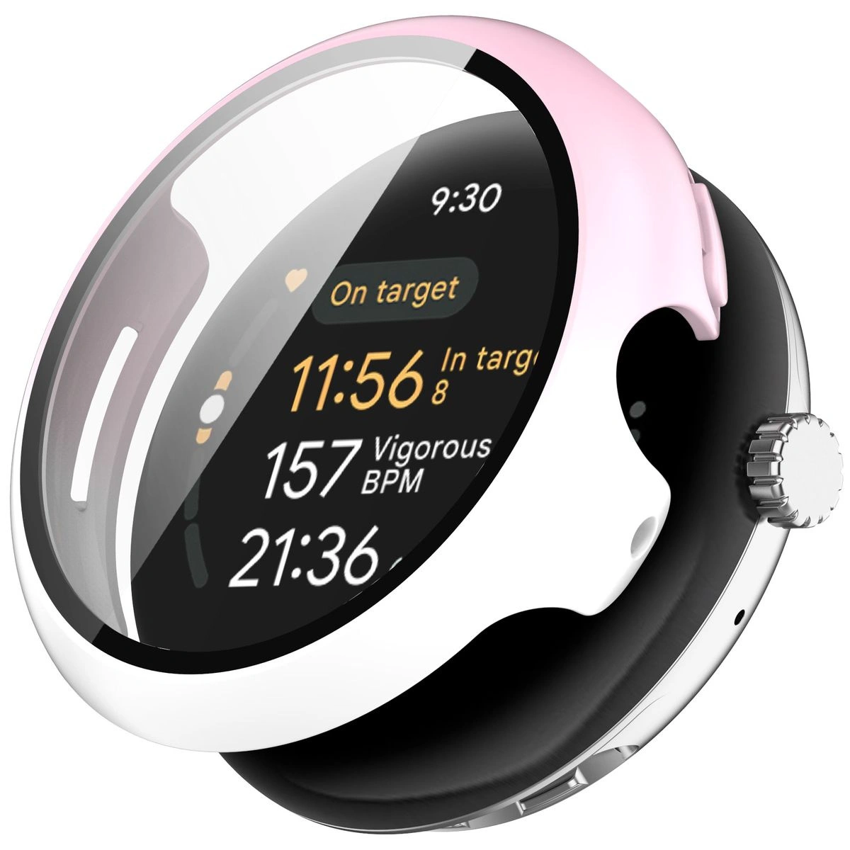 Kryt Bizon Case+Glass Watch Google Pixel Watch 3 45mm white pink