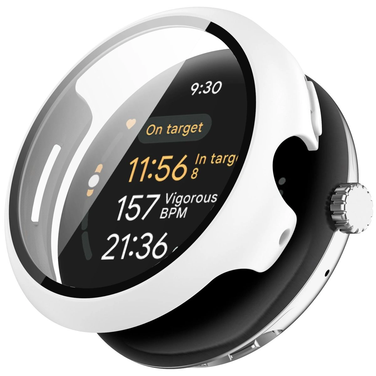 Kryt Bizon Case+Glass Watch Google Pixel Watch 3 45mm white