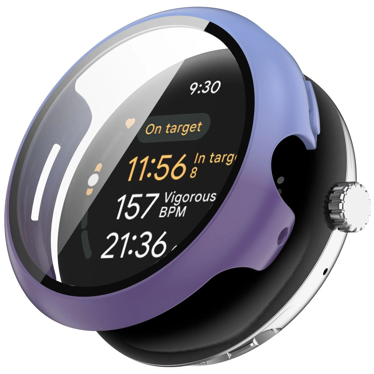 Kryt Bizon Case+Glass Watch Google Pixel Watch 3 41mm blue-purple