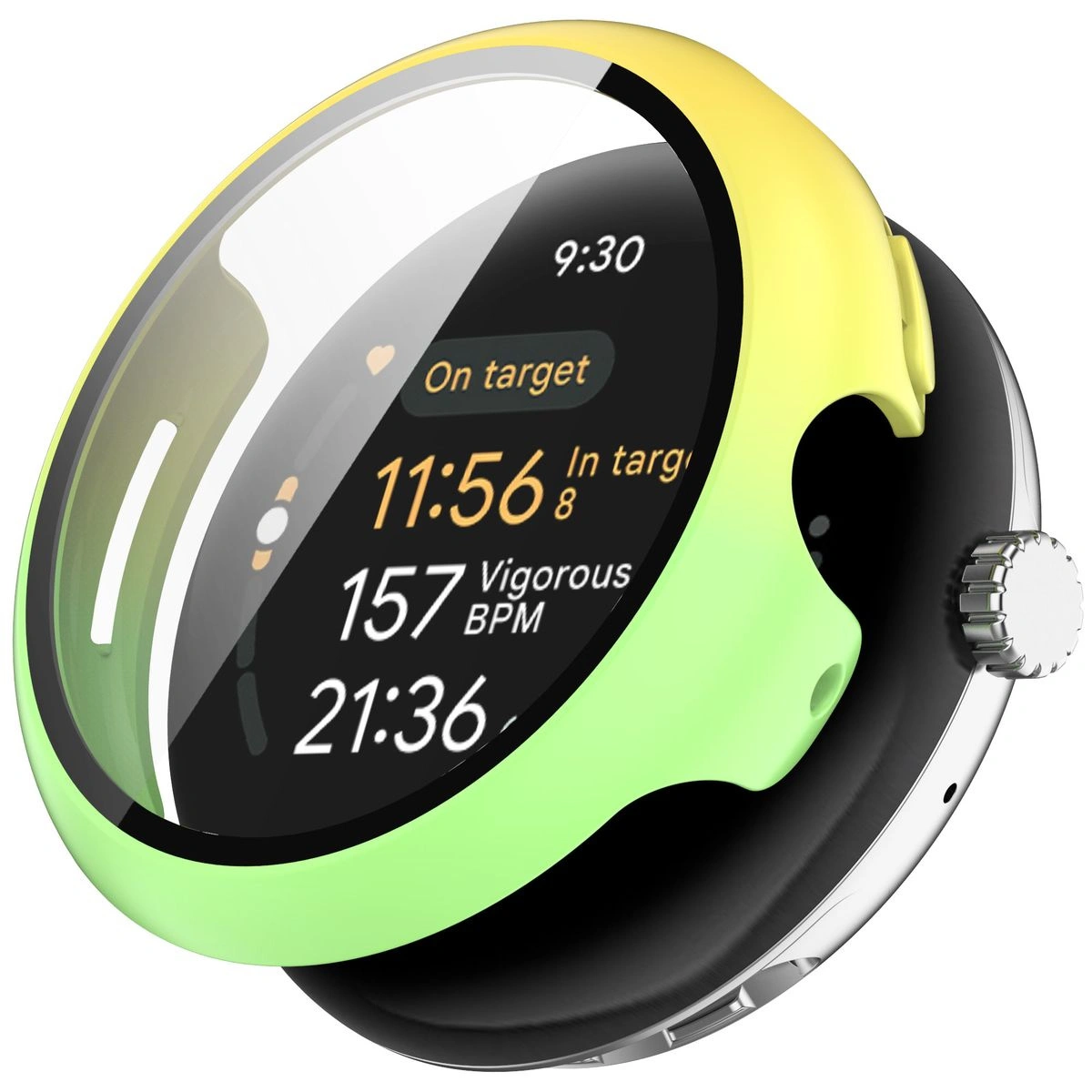 Kryt Bizon Case+Glass Watch Google Pixel Watch 3 41mm yellow-green