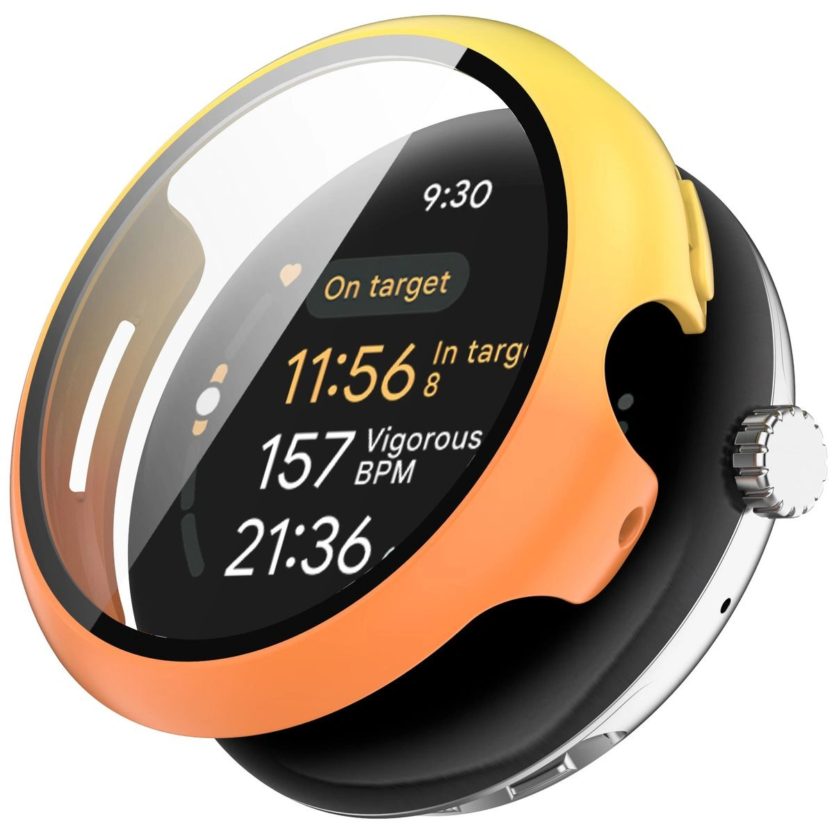 Kryt Bizon Case+Glass Watch Google Pixel Watch 3 41mm yellow-orange