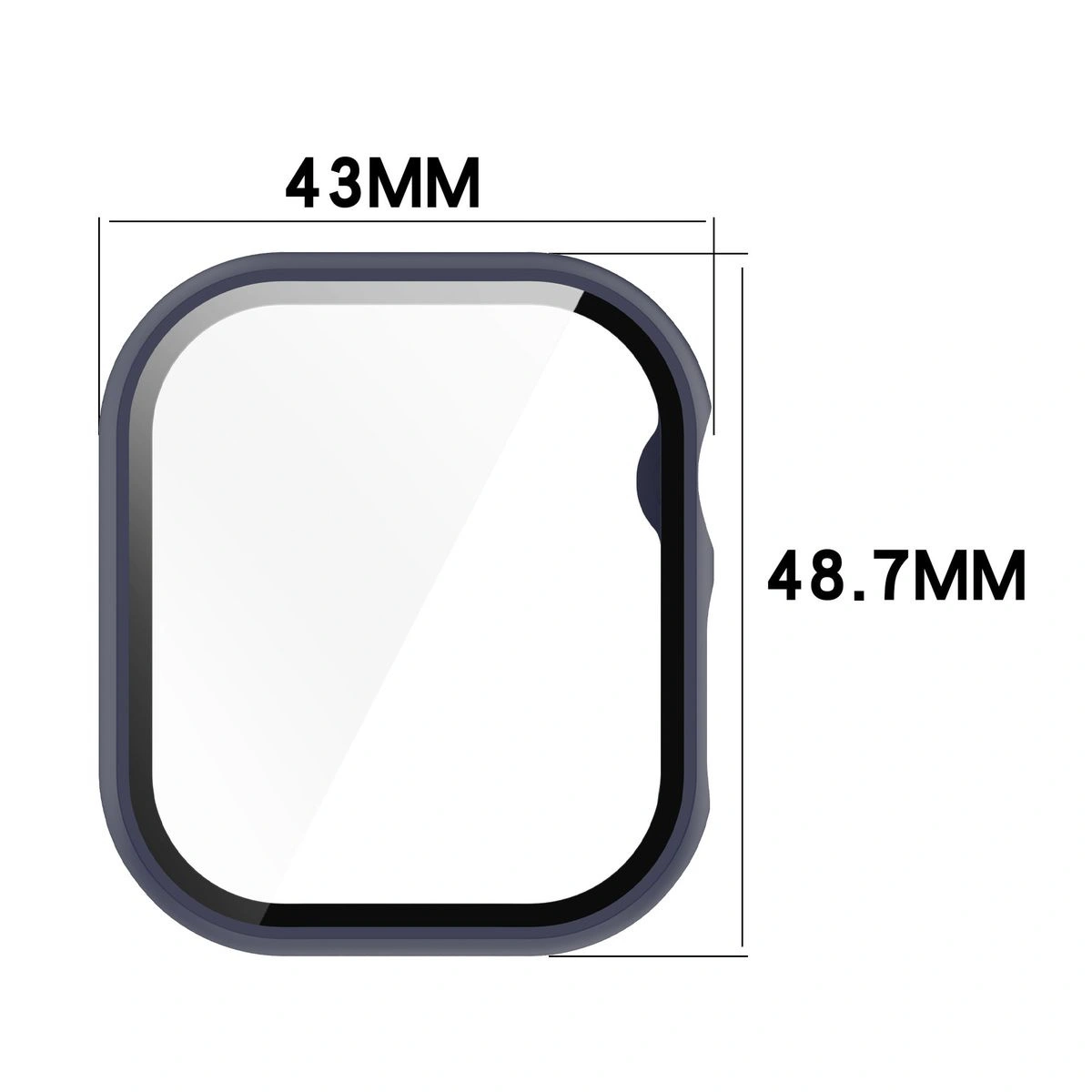 Bizon Case+Glass Watch Apple Watch 10 / 11 46mm dark blue