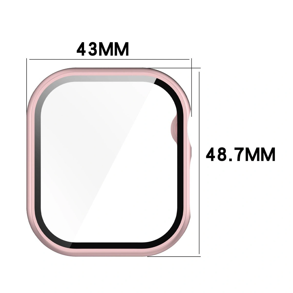 Bizon Case+Glass Watch Apple Watch 10 / 11 46mm light pink