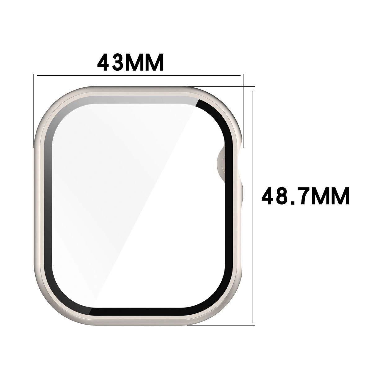 Bizon Case+Glass Watch Apple Watch 10 / 11 46mm champagne