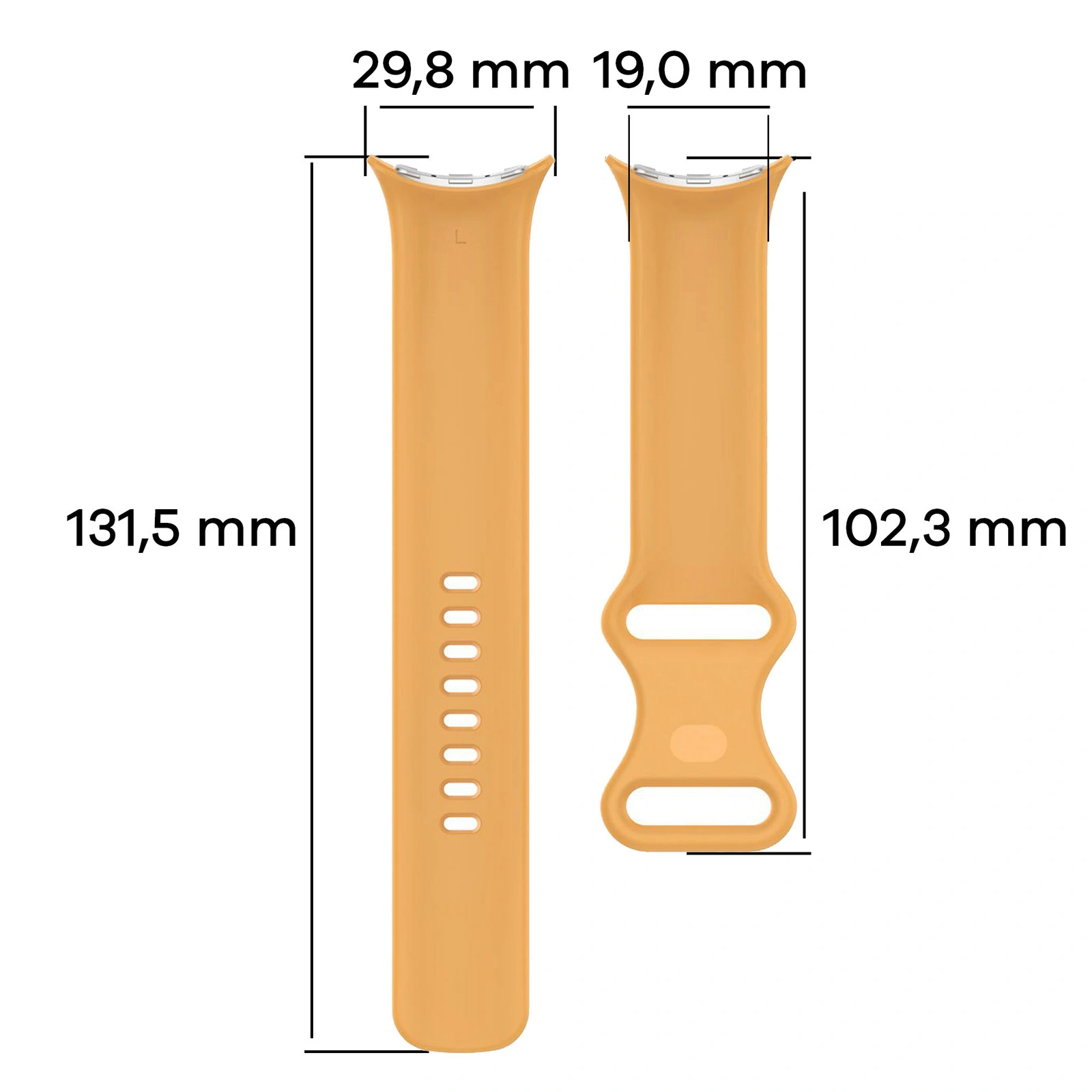 Kryt Bizon Strap Watch Silicone Google Pixel Watch 4 / 3 (45mm) yellow