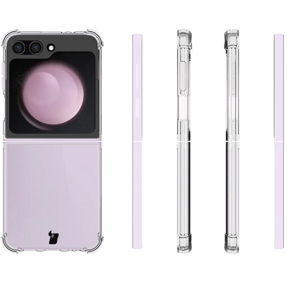 Kryt Bizon Case Clear Pack flexible case + 2x screen film Samsung Galaxy Z Flip 6 / 7 FE clear