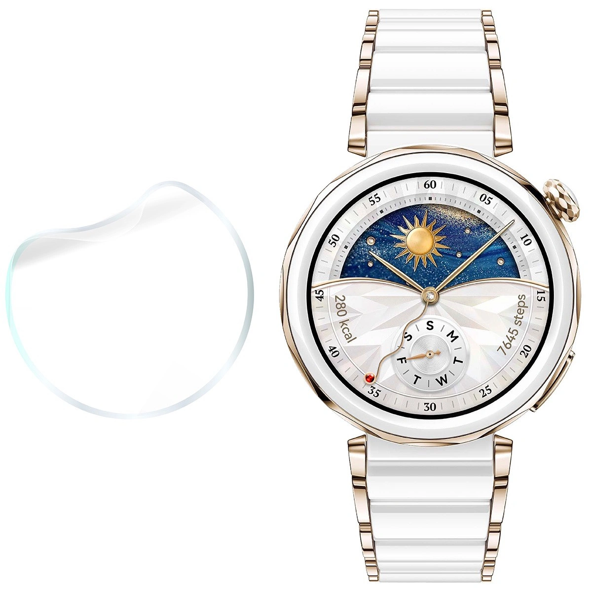 Ochranné sklo Bizon Glass Watch Hydrogel Huawei Watch GT 5 Pro 42 mm [2 PACK]