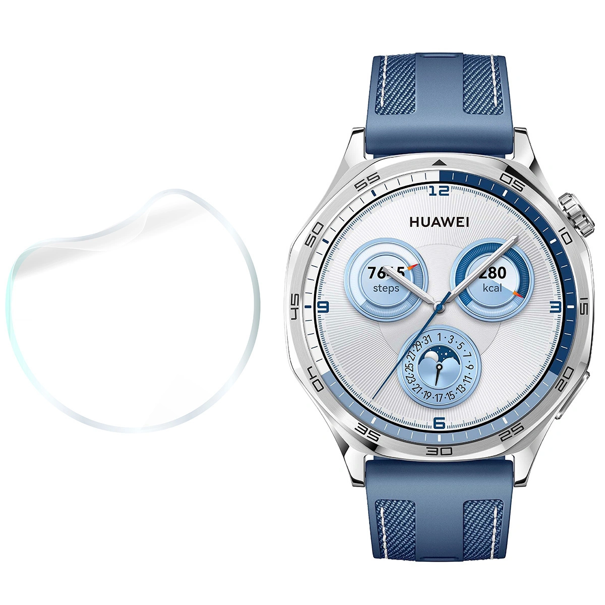 Ochranné sklo Bizon Glass Watch Hydrogel Huawei Watch GT 5 / GT 5 Pro 46 mm [2 PACK]