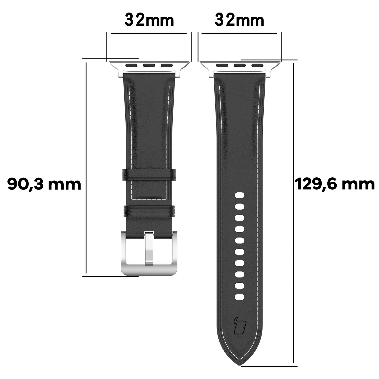 Bizon Strap Watch Casual Apple Watch 38/40/41mm/S10 42mm black