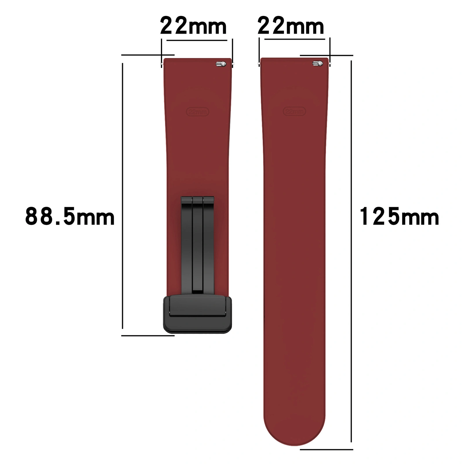 Kryt Bizon Strap Watch Silicone 22 mm burgundy