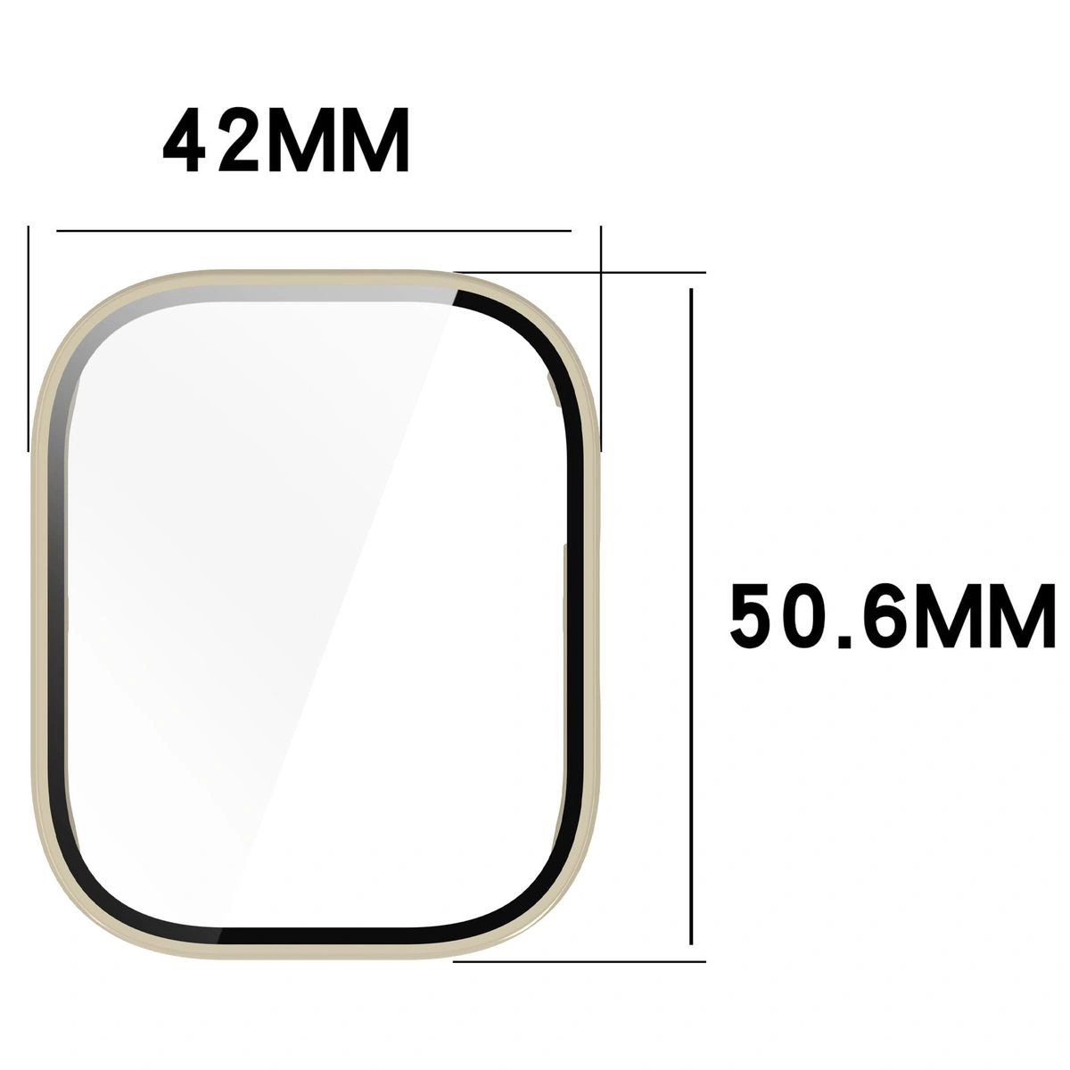 Kryt Bizon Case+Glass Watch Xiaomi Redmi Watch 5 Lite beige