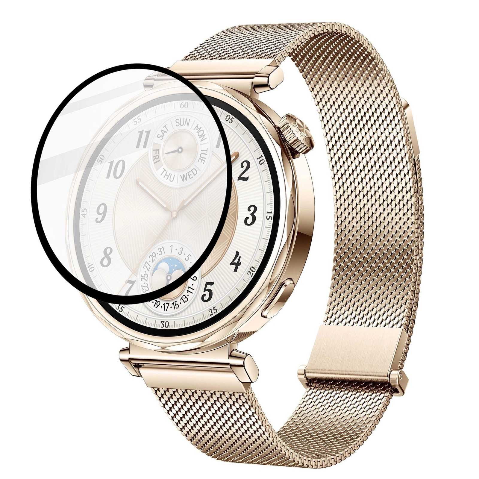 Ochranné sklo Bizon Glass Watch Edge Hybrid Huawei Watch GT 5 41 mm black