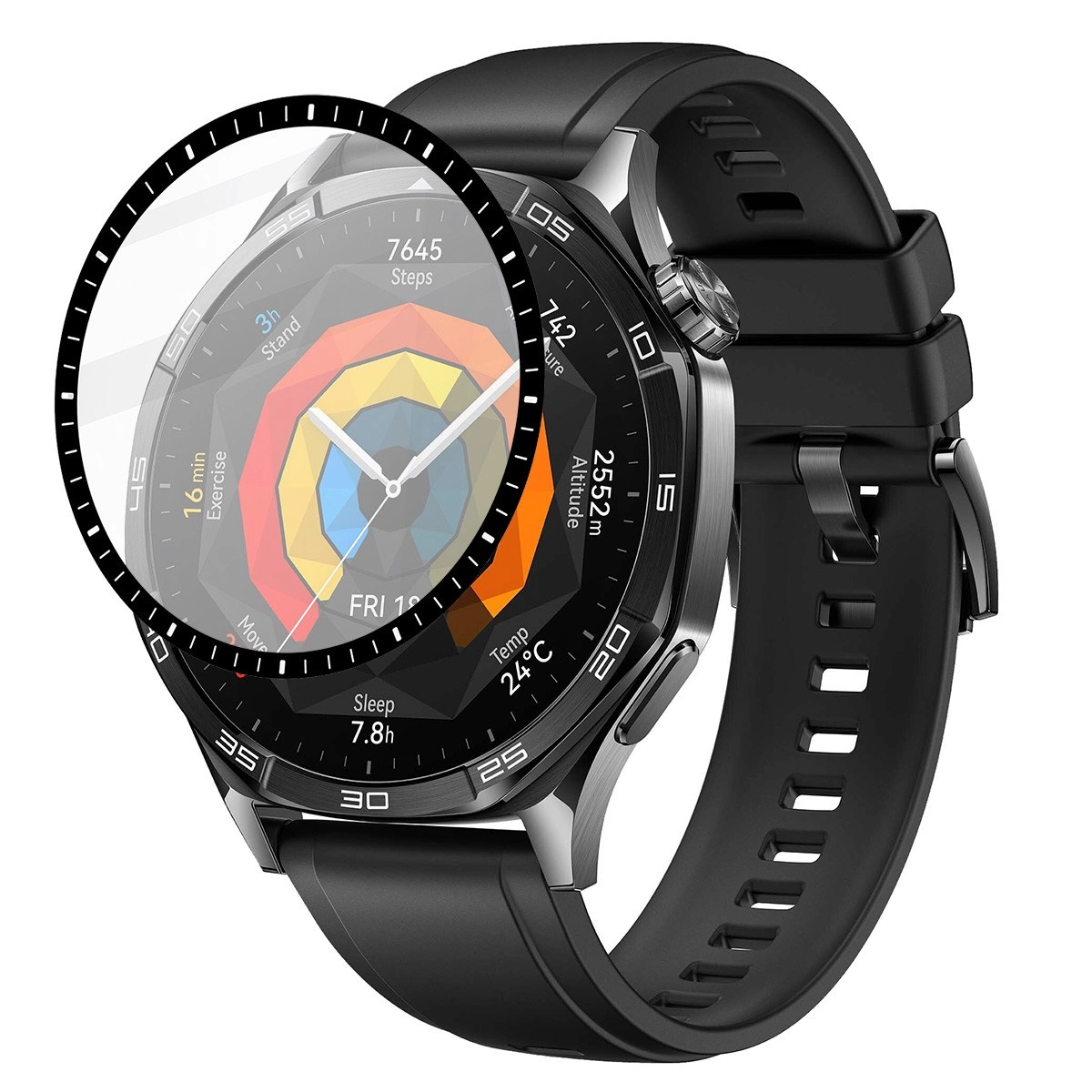 Ochranné sklo Bizon Glass Watch Edge Hybrid Huawei Watch GT 5 46 mm black