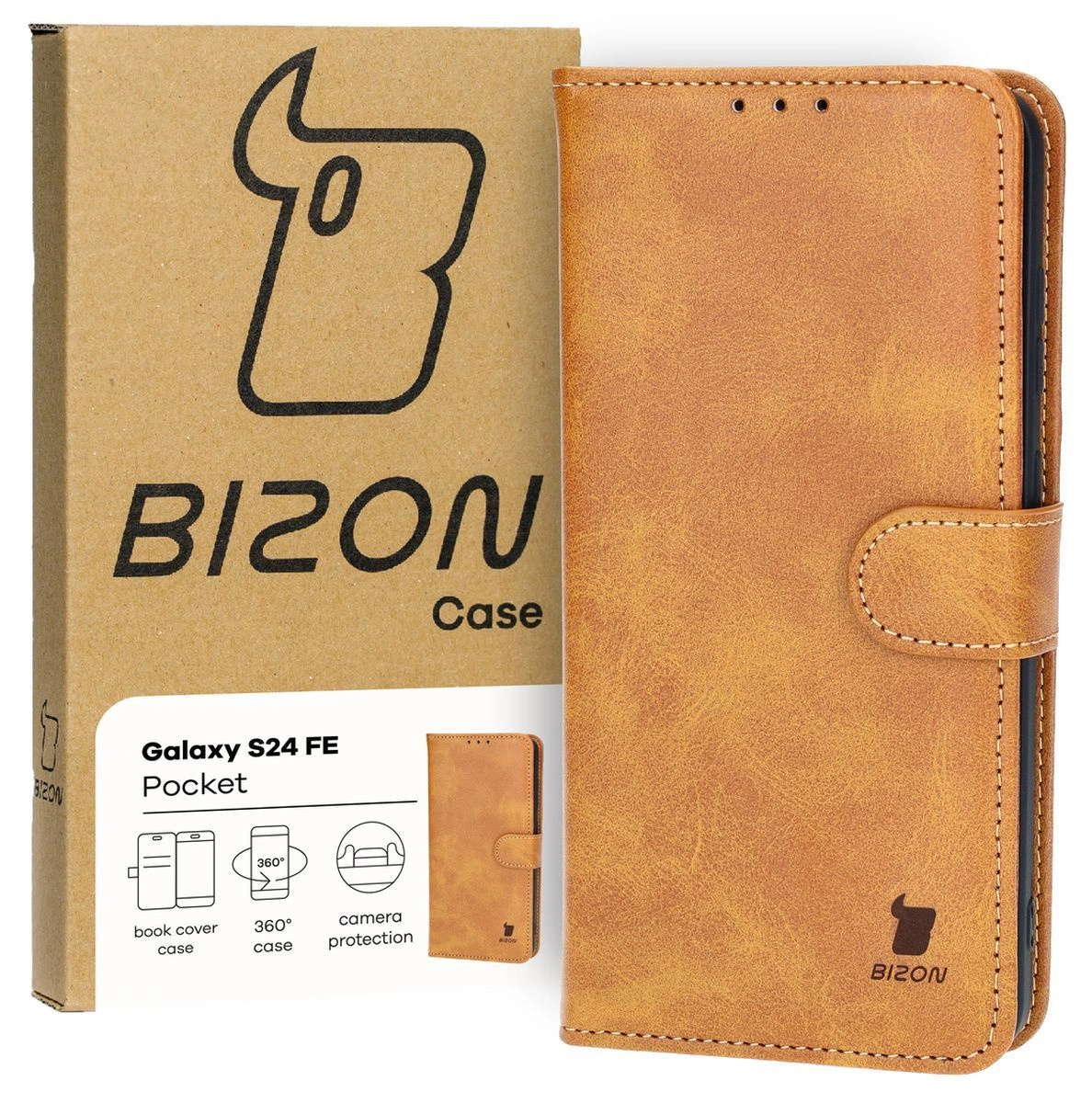 Kryt Bizon Case Pocket Samsung Galaxy S24 FE brown
