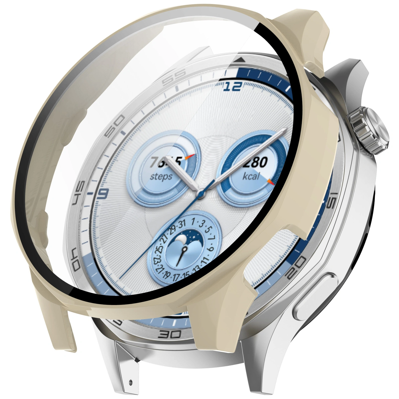 Kryt Bizon Case+Glass Watch Huawei Watch GT 5 46 mm beige