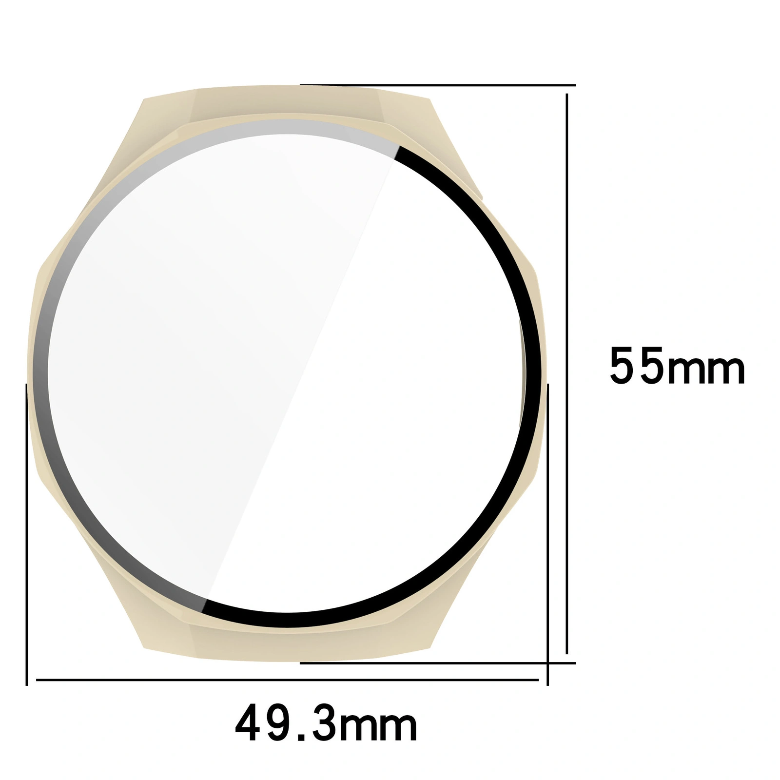 Kryt Bizon Case+Glass Watch Huawei Watch GT 5 Pro 46 mm beige