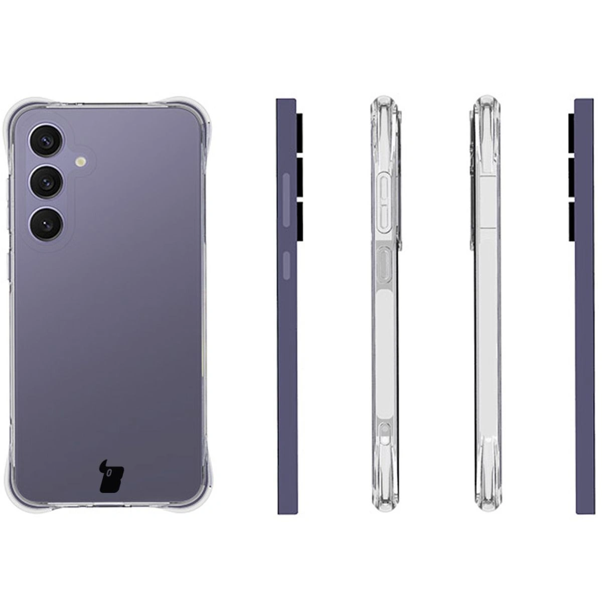 Kryt Bizon Case Clear Pack case + 2x tempered glass + lens glass Samsung Galaxy S24 FE