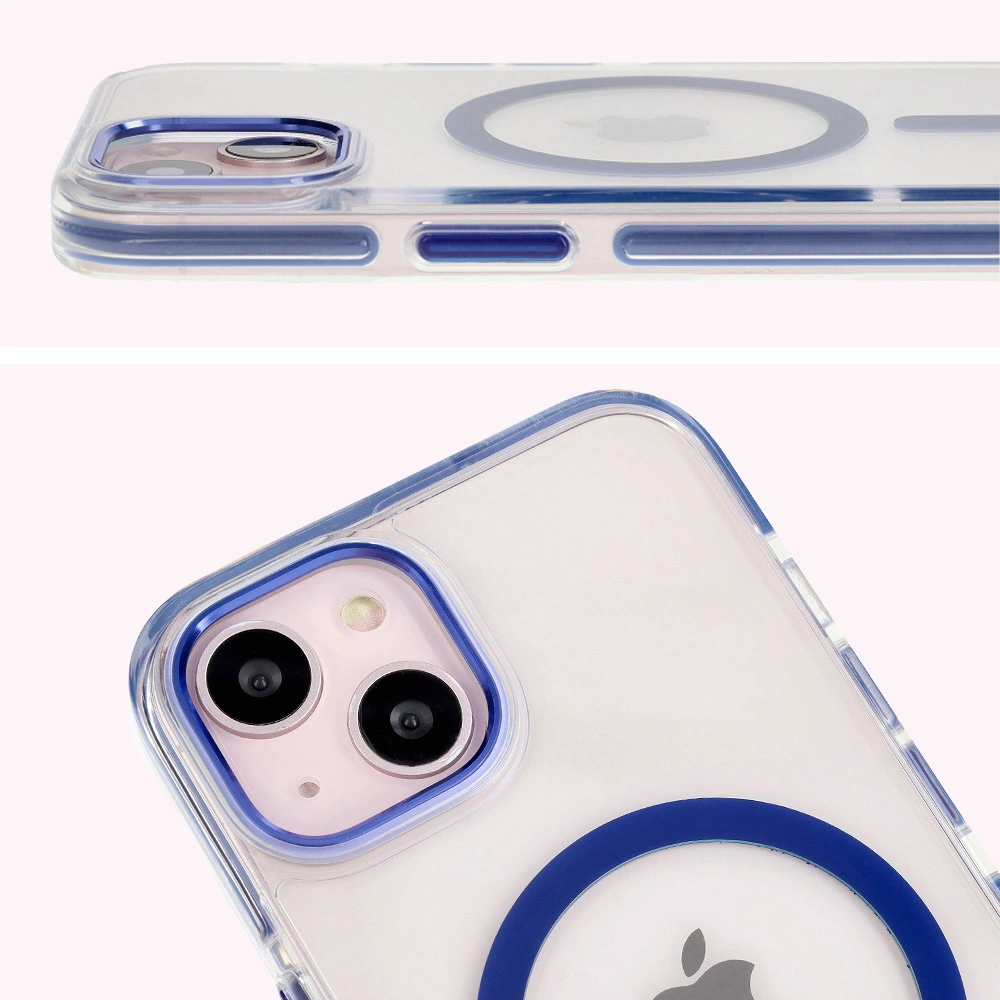 Kryt Bizon Case Marco Apple iPhone 14 / Apple iPhone 13 clear with blue frame