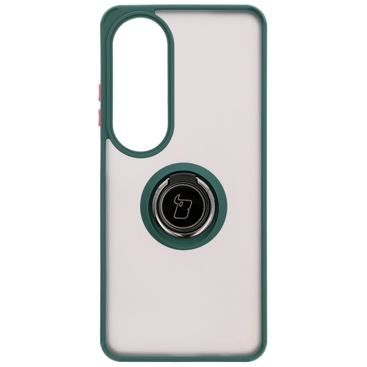 Kryt Bizon Case Hybrid Ring Oppo A60 4G smoky with a dark green frame