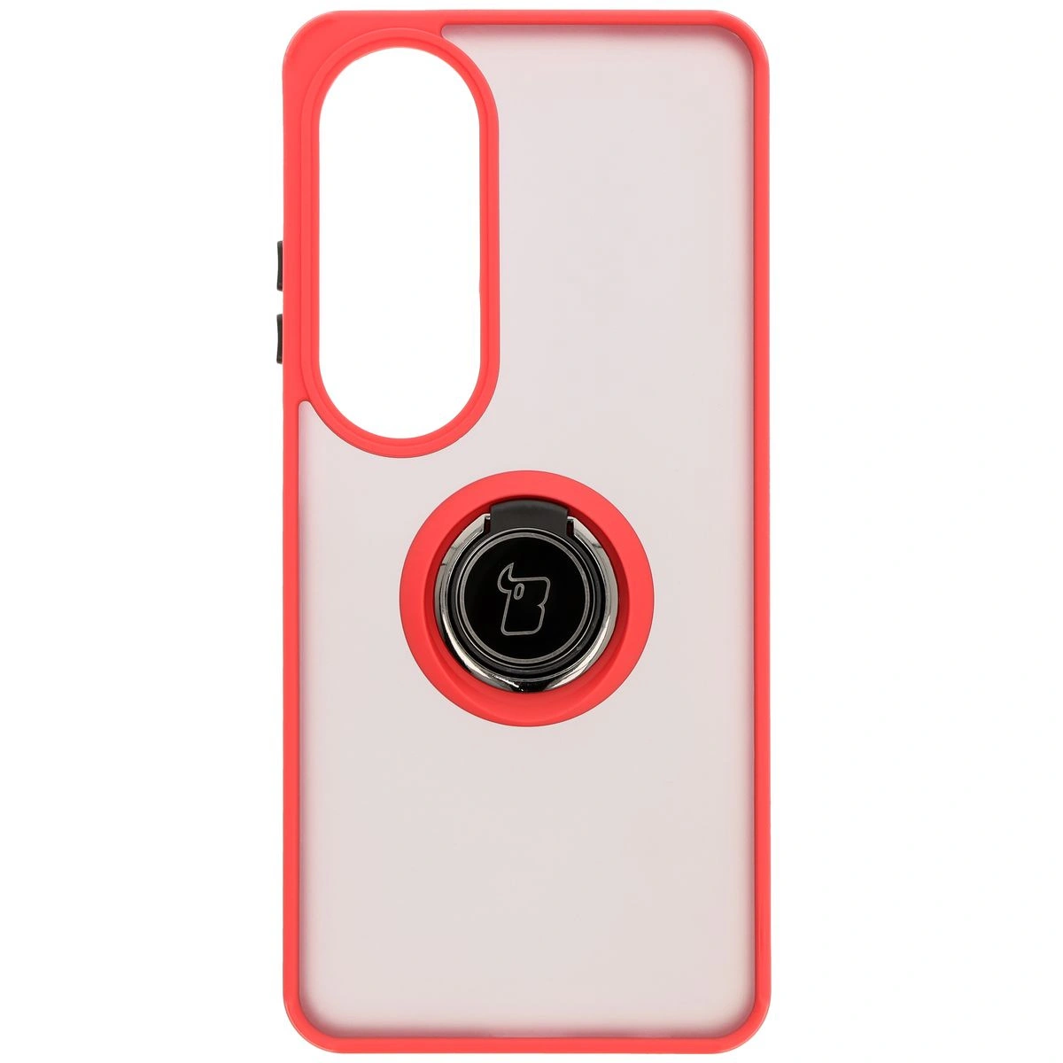 Kryt Bizon Case Hybrid Ring Oppo A60 4G smoky with a red frame