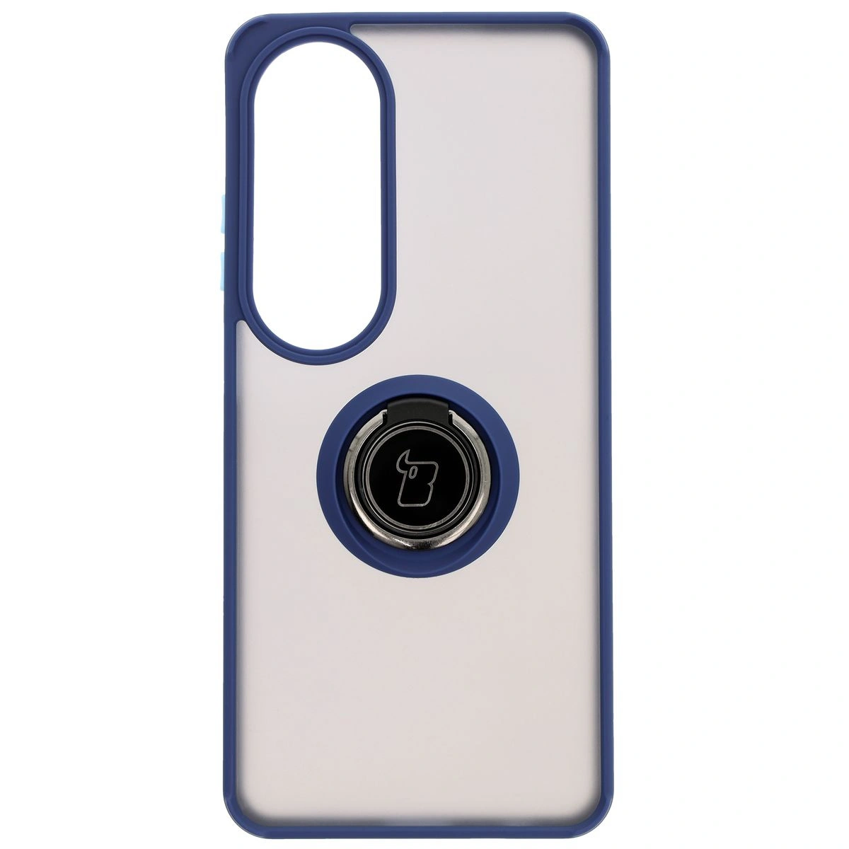 Kryt Bizon Case Hybrid Ring Oppo A60 4G smoky with a navy blue frame