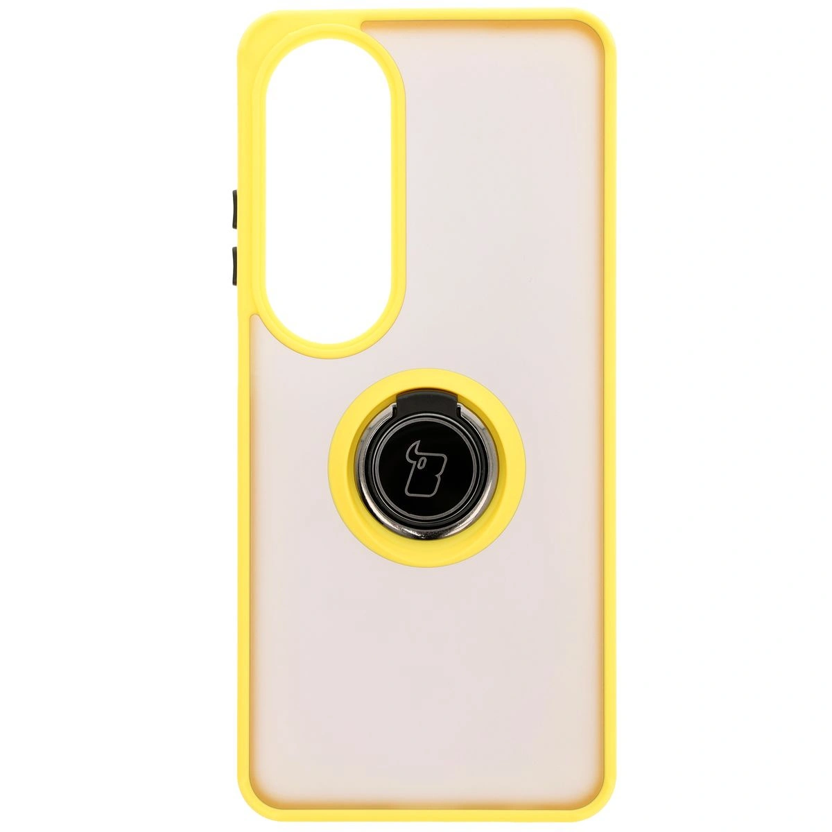 Kryt Bizon Case Hybrid Ring Oppo A60 4G smoky with a yellow frame