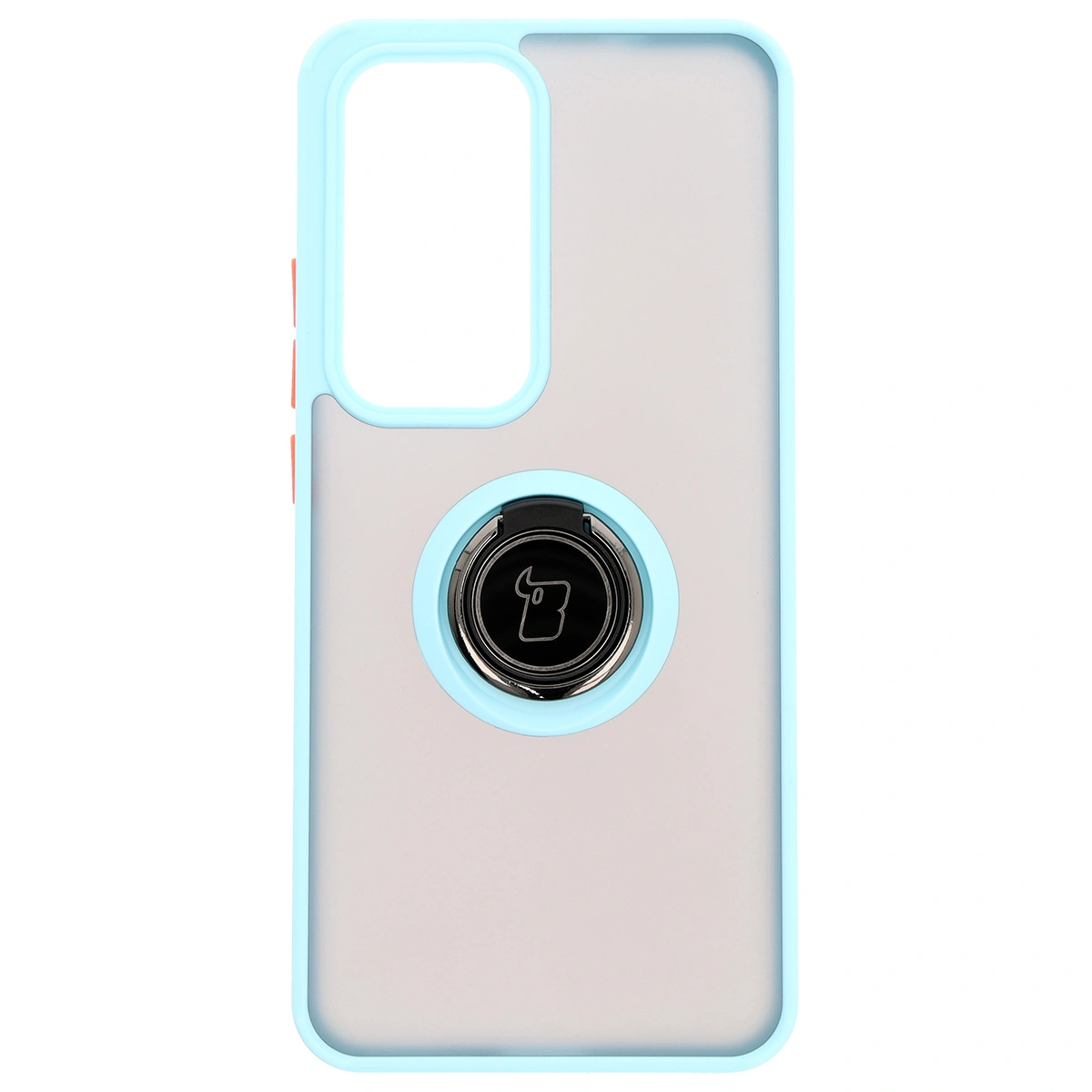 Kryt Bizon Case Hybrid Ring Oppo Reno 12 Pro smoky with a light blue frame