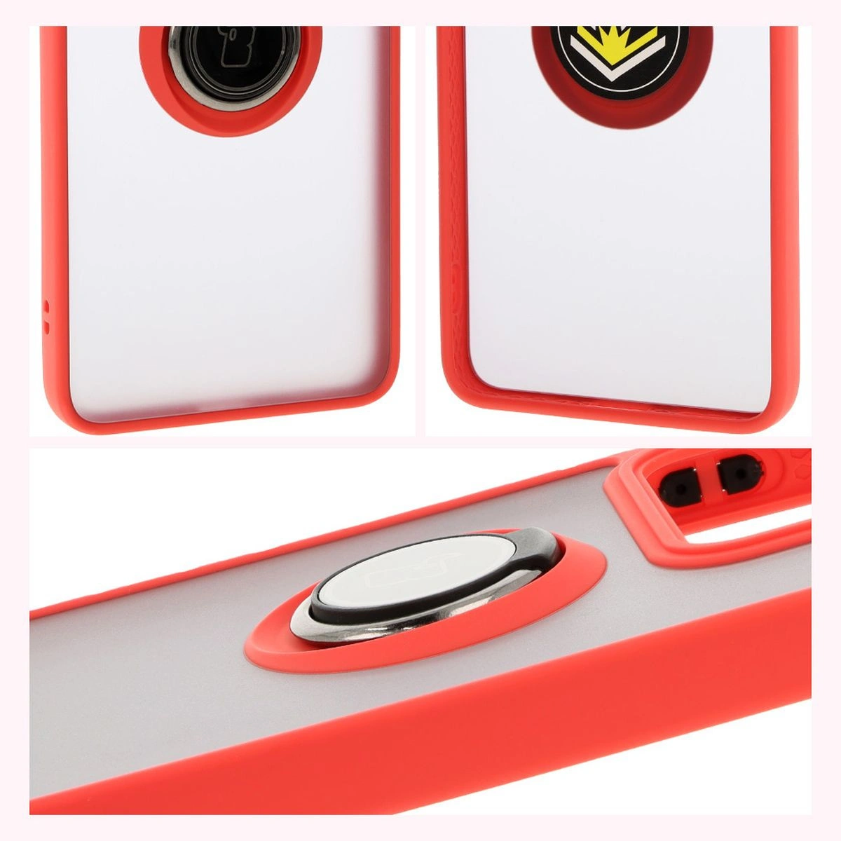 Kryt Bizon Case Hybrid Ring Xiaomi 14T smoky with a red frame