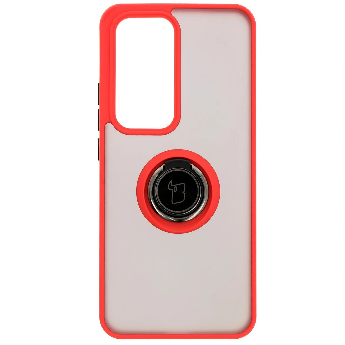 Kryt Bizon Case Hybrid Ring Oppo Reno 12 smoky with a red frame