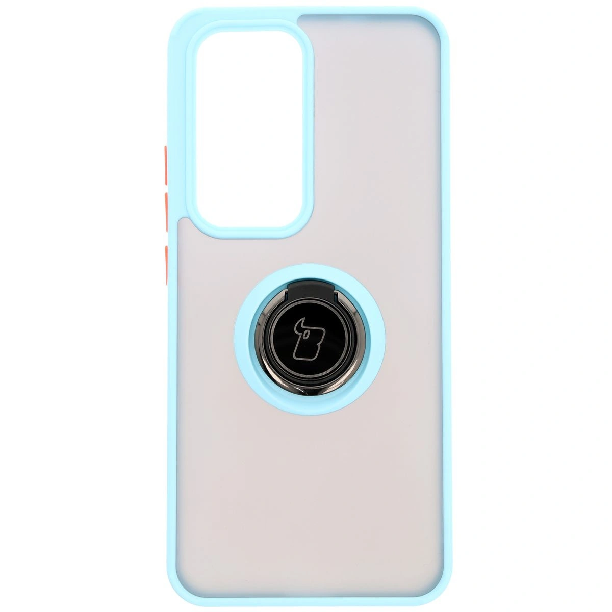 Kryt Bizon Case Hybrid Ring Oppo Reno 12 smoky with a light blue frame