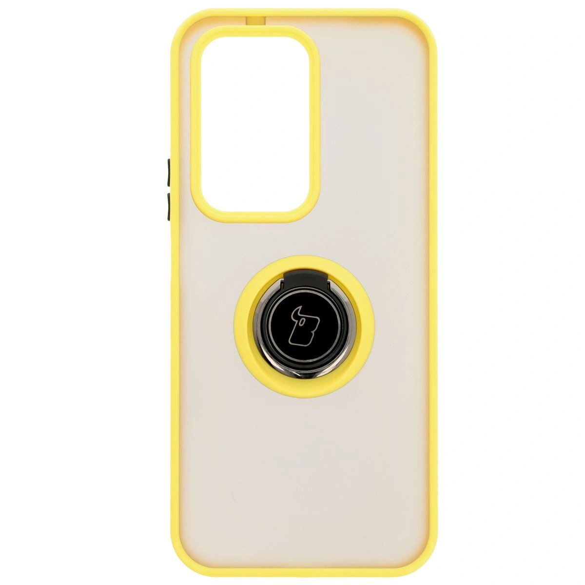 Kryt Bizon Case Hybrid Ring Honor 200 Lite smoky with a yellow frame