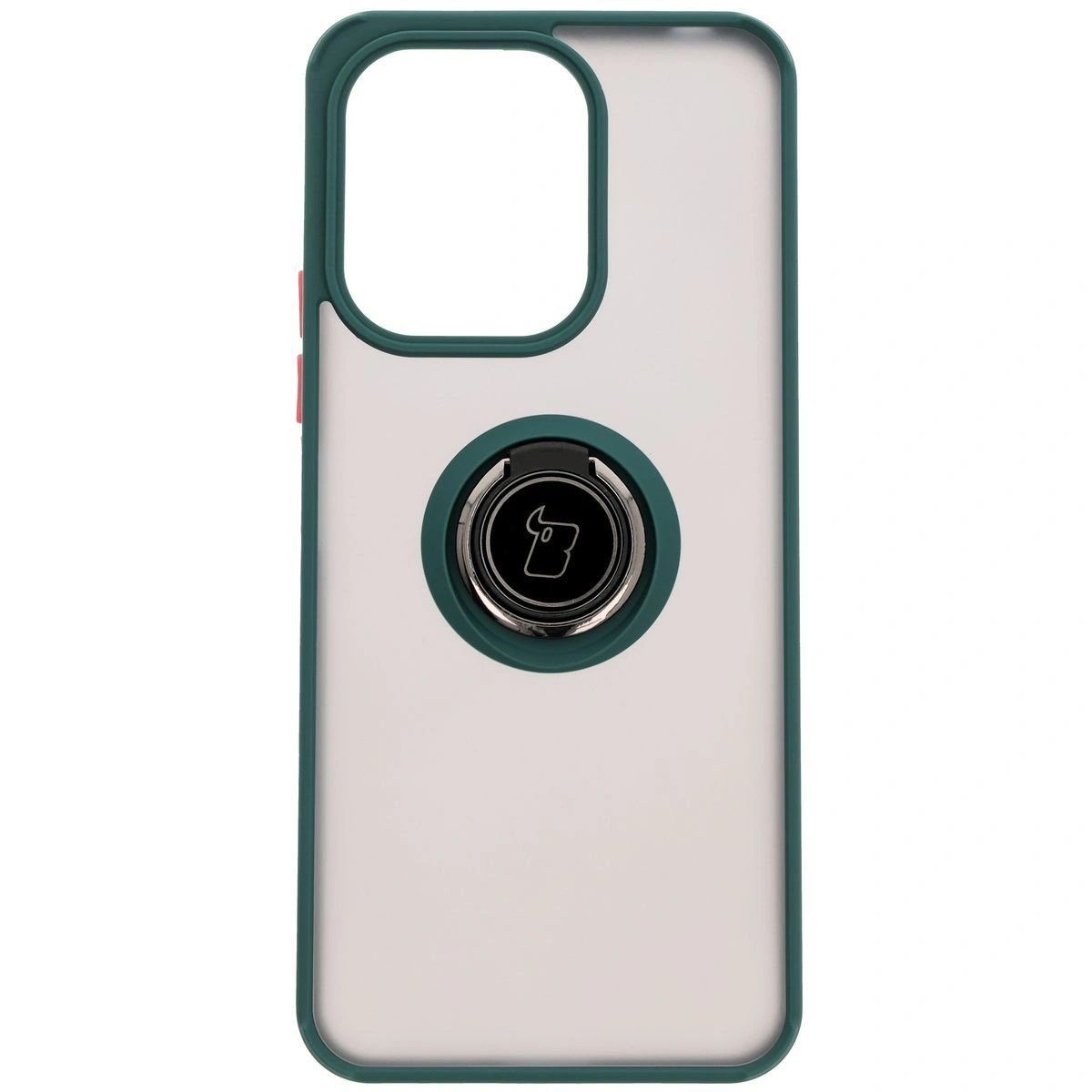 Kryt Bizon Case Hybrid Ring Xiaomi Redmi 13 4G smoky with a dark green frame
